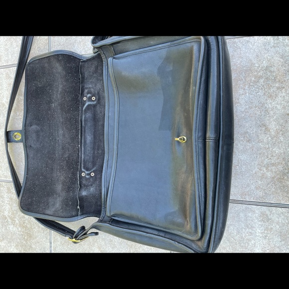 Vintage Coach  Black Briefcase Flap Messenger Bag - Picture 10 of 12